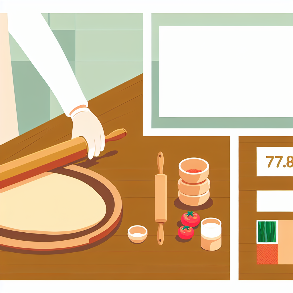 Ev yapımı dört mevsim pizza hamurunu açan mutfak sahibi